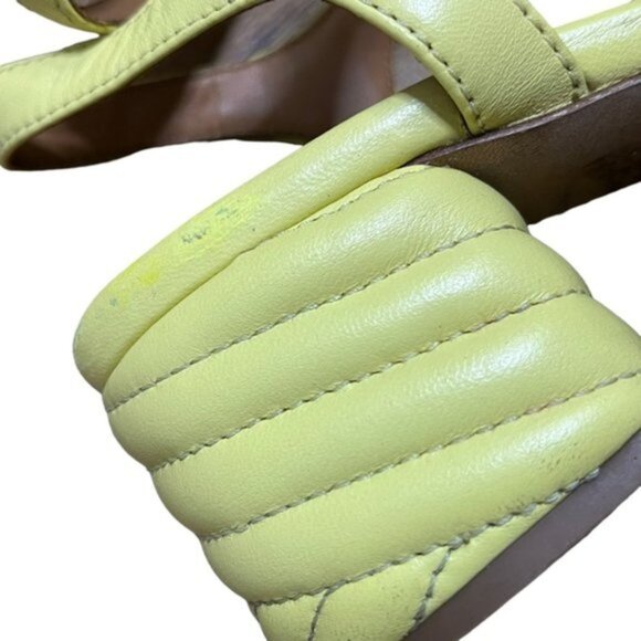 Tory Burch Kira Quilted 55mm Heel Sandal in Butter Yellow Color Women Size 7M - Picture 6 of 14